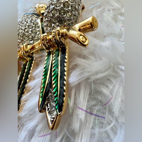Vintage D’ Orlan Gold plated Parrot Birds Brooch - Picture 7 of 10